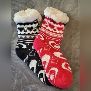 Warm Sherpa Slipper Socks - 2 Pairs!!